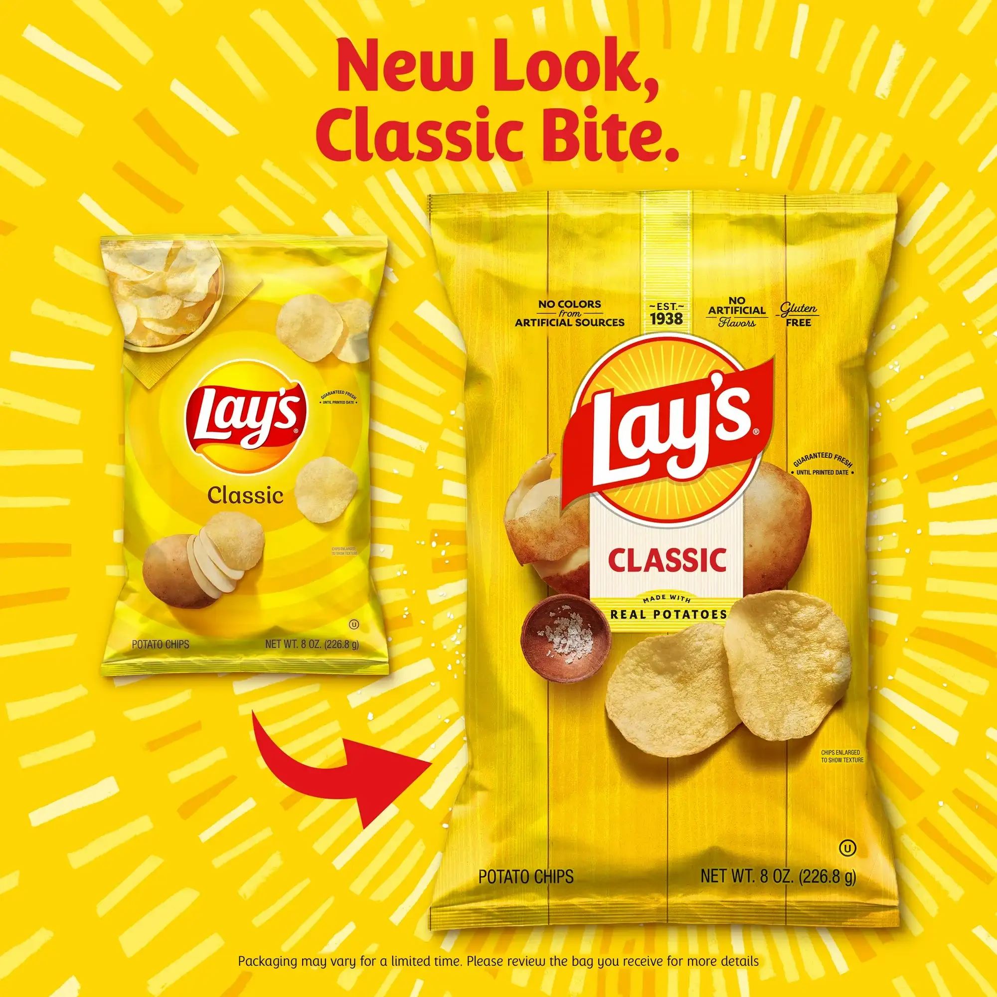 Lay's Classic Potato Chips 8 oz Plastic Bag - Görsel 2
